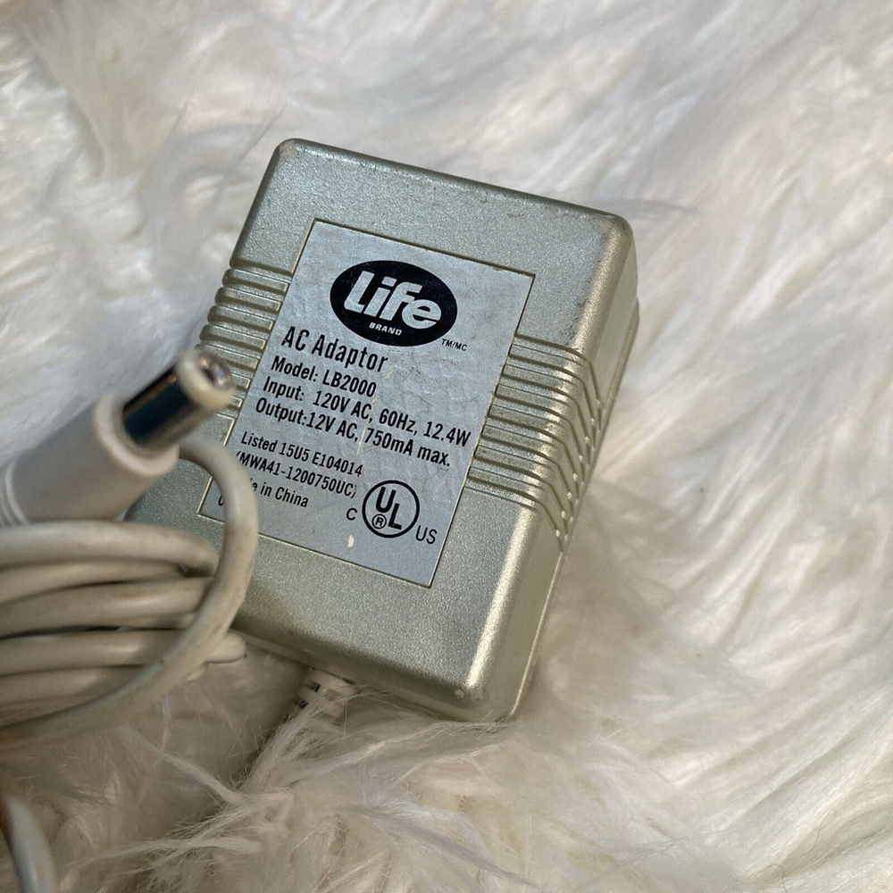 Life Brand AC Adaptor LB2000 Output 12v Wall Charger Power Supply